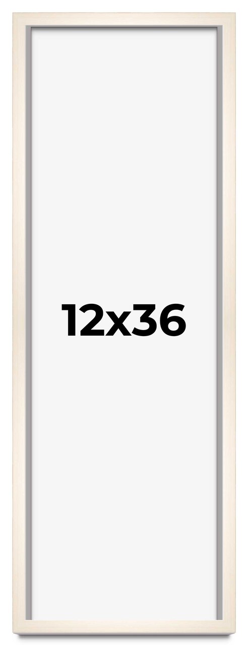 12x36 Shadow Box 3/4" Depth Picture Frame with UV-Resistant Acrylic & Acid Free Backing, Available in 4 Finishes - Black, Grey, White